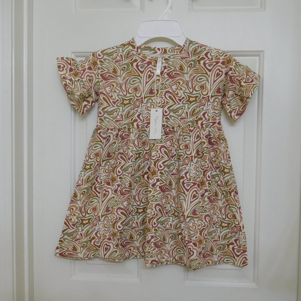 NWT Rylee + Cru Abstract Heart Print Babydoll Dress sz 4/5 Years